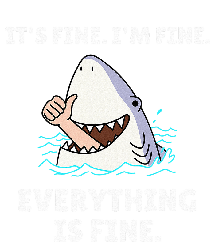 Funny Shark Attack It’s Fine I’m Fine Everything Is Fine Women's Crop Top Tee