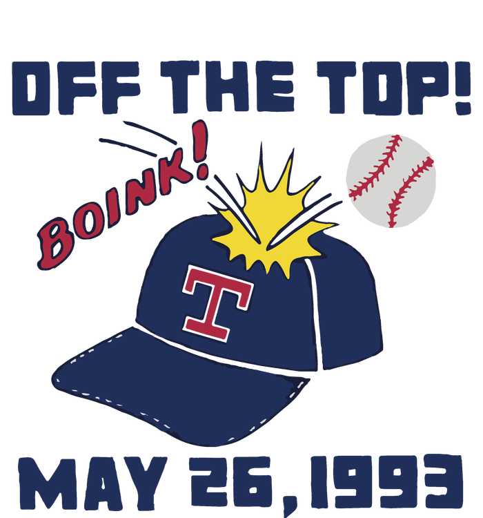 Texas Rangers Boink Off The Top May 26 1993 Women's Racerback Tank