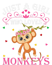 Just A Girl Who Loves Monkeys Cute Monkey Lover Kids Women's Fleece Hoodie