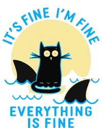 Its Fine Im Fine Everything Is Fine Funny Black Cat Shark Tall Sweatshirt