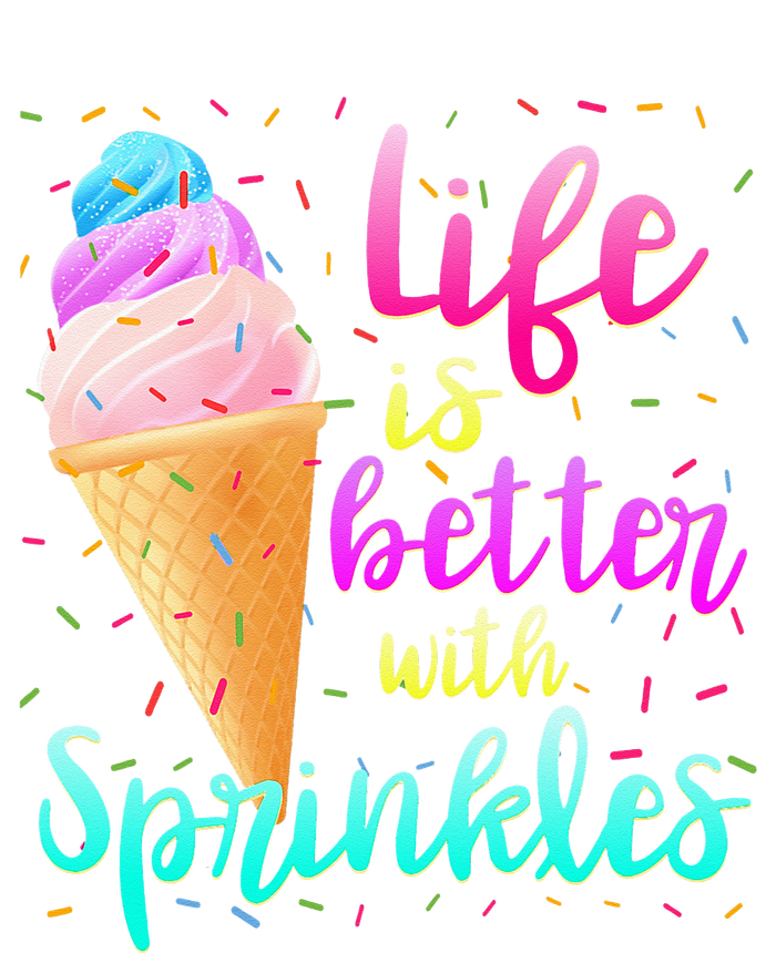 Life Is Better With Sprinkles Cute Sweet Ice Cream Summer Full-Length Apron With Pockets