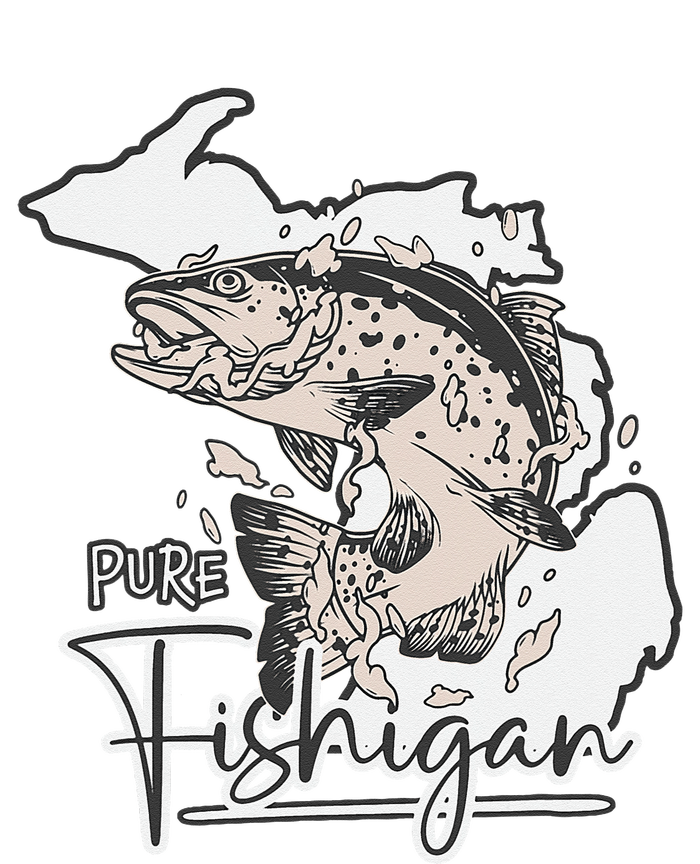 Pure Fishigan Men Women Fisherman State Of Michigan Fishing Magnet