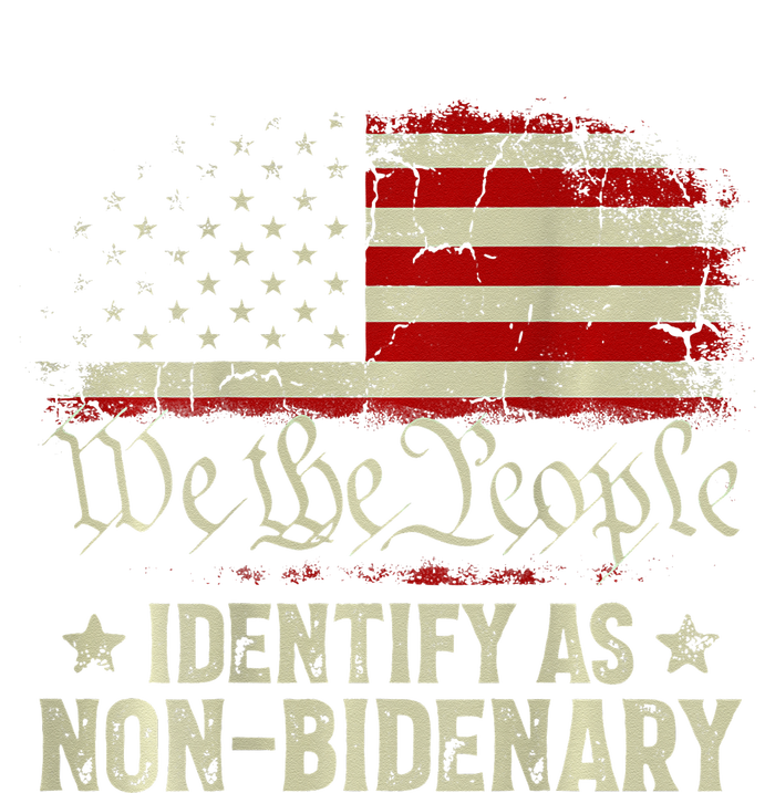 USA Flag Funny Biden I Identify As Non Bidenary (On Back) Toddler Long Sleeve Shirt