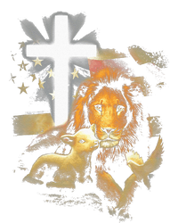 Lion And Lamb Cross Jesus Christ Bumper Sticker