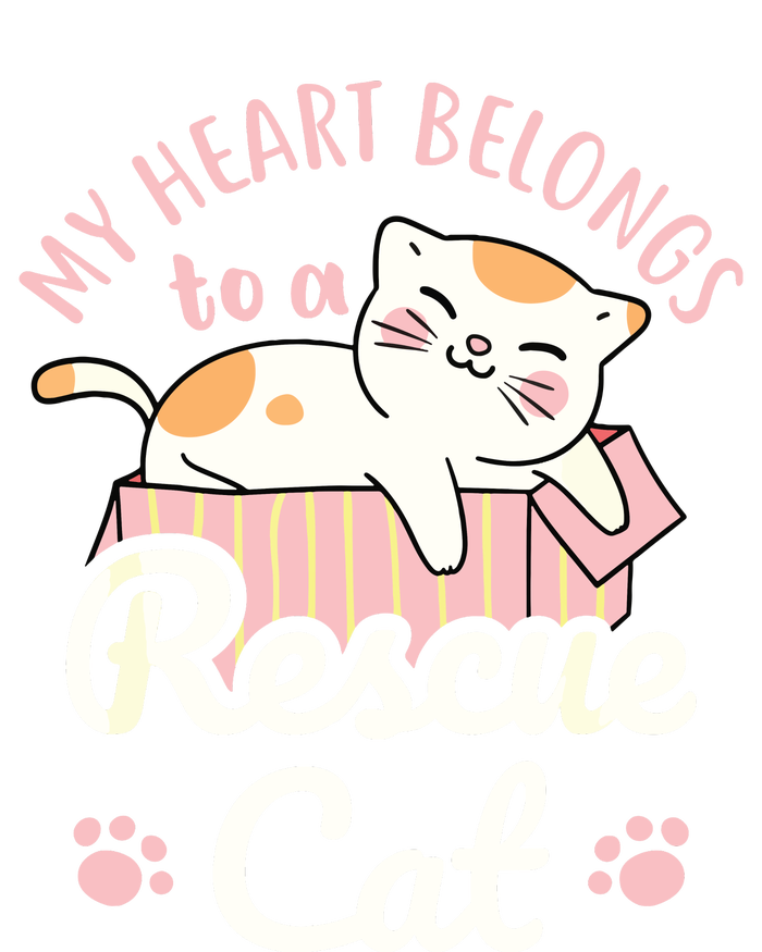 My Heart Belongs To A Rescue Cat Animal Rescuer Adopt Pets Enza Ladies Jersey Colorblock Tee