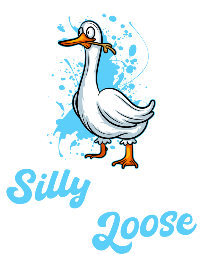 Silly Goose On The Loose Funny Duck Animal Hunter Gift Stripe Pom Pom Beanie