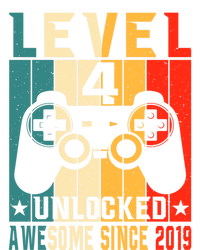 Level 4 Unlocked Awesome Since 2019 4th Birthday Gamer Gift T-Shirt