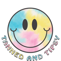 Tanned And Tipsy Tie Dye Happy Face Beach Smile Face Summer Funny Gift T-Shirt