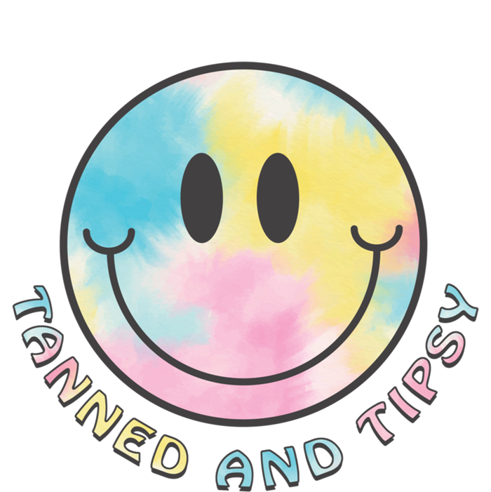 Tanned And Tipsy Tie Dye Happy Face Beach Smile Face Summer Funny Gift T-Shirt