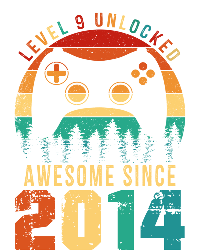 Level 9 Unlocked Awesome Since 2014 9th Birthday Gamer Cute Gift T-Shirt