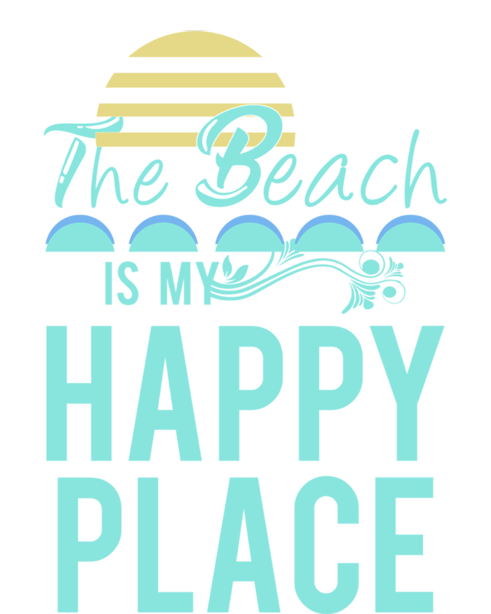 The Beach Is My Happy Place Design Cute Gift Full-Length Apron With Pockets