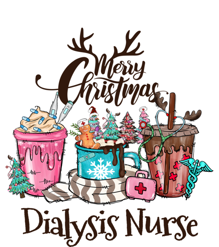 Merry Christmas Dialysis Nurse Coffee And Hot Cocoa Christmas Gift T-Shirt