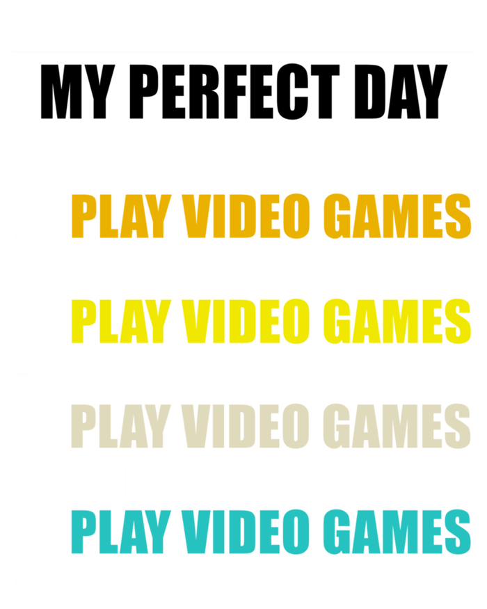 My Perfect Day Play Video Games Eat Pizza Cool Gamer Gaming Gift Stripe Pom Pom Beanie