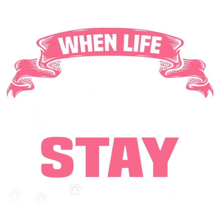 When Life Gets Ruff Stay Pawsitive Gift Striped Beanie with Solid Band