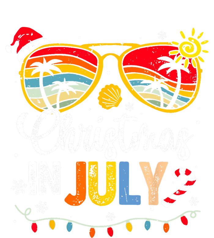 Christmas In July Santa Hat Sunglasses Summer Vacation Ladies Essential Flowy Tank