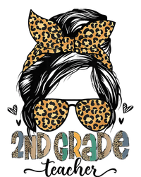 Funny 2nd Grade Teacher Messy Bun Leopard Back To School Tank Top