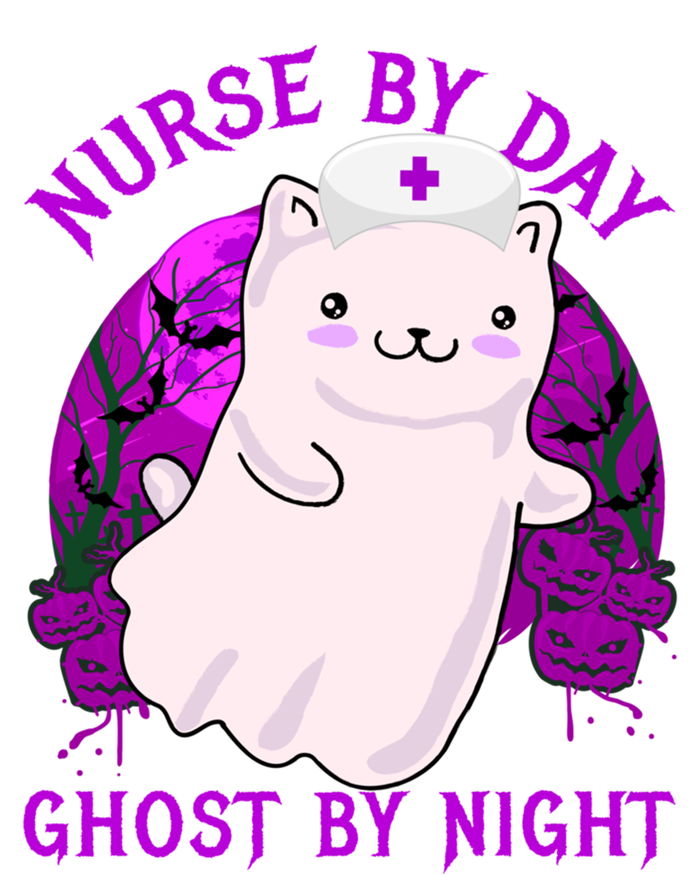 Nurse By Day Ghost By Night Kitty Cat Ghost Nurse Halloween Gift Valucap Bio-Washed Visor