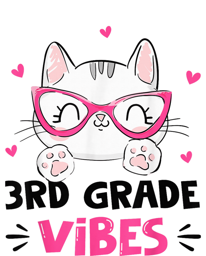 Third 3rd Grade Vibes Back to School Cute Cat Cute For Girls T-Shirt