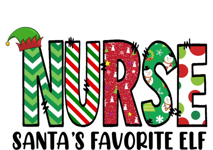 Nurse Santas Favorite Elf Funny Nurse Merry Christmas Gift T-Shirt