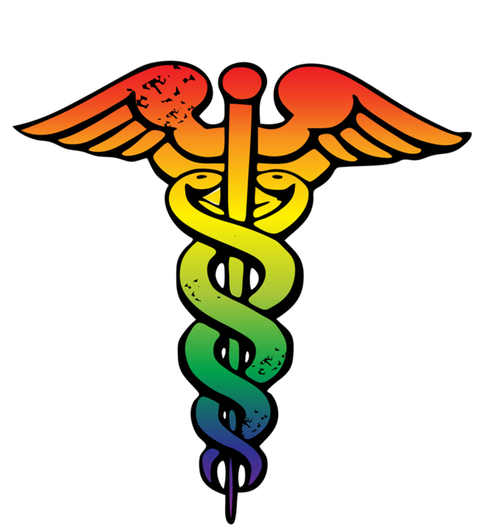 Nurses Doctors Lgbtq Rainbow Caduceus Symbol Cute Gift Kids T-Shirt