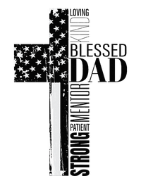 Cool Christian Blessed Dad Cross American Flag Fathers Day Microfiber Hand Towel