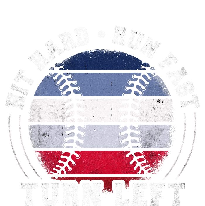 Hit Hard Run Fast Turn Left Baseball Player Women's Racerback Tank