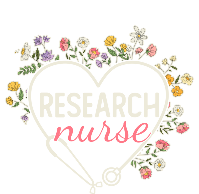 Floral Stethoscope Heart Nursing Research Nurse Gift T-Shirt