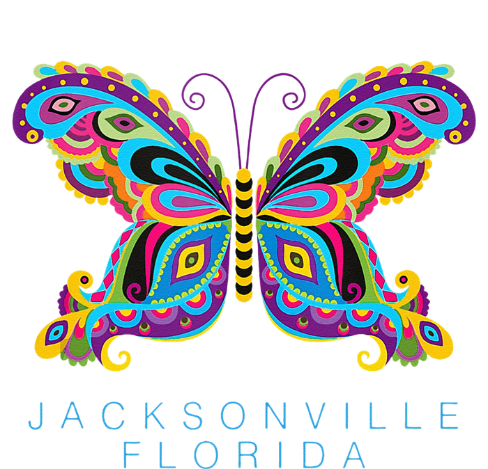 Jacksonville Florida Souvenir Butterfly Graphic Kids Long Sleeve Shirt