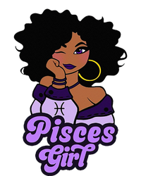 Pisces Girl Afro Girl Zodiac Signs Birthday T-Shirt