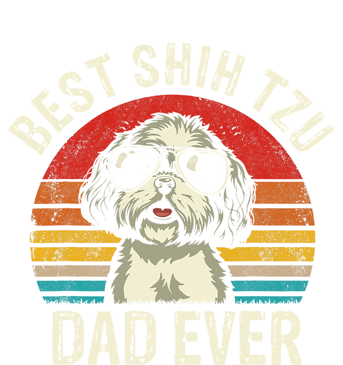 Best Shih Tzu Dad Ever Fathers Day Vintage Shih Tzu Dog Baby Long Sleeve Bodysuit