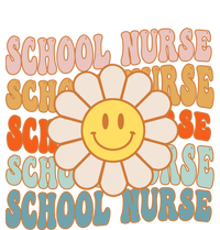 Retro Groovy School Nurse Flower Funny Back To School Gift V-Neck T-Shirt