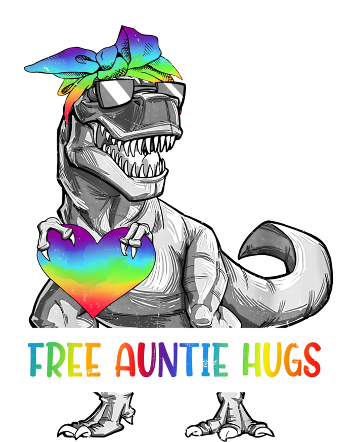 Free Auntie Hugs Auntie Saurus Dinosaur T Rex Rainbow Lgbt Funny Gift T-Shirt