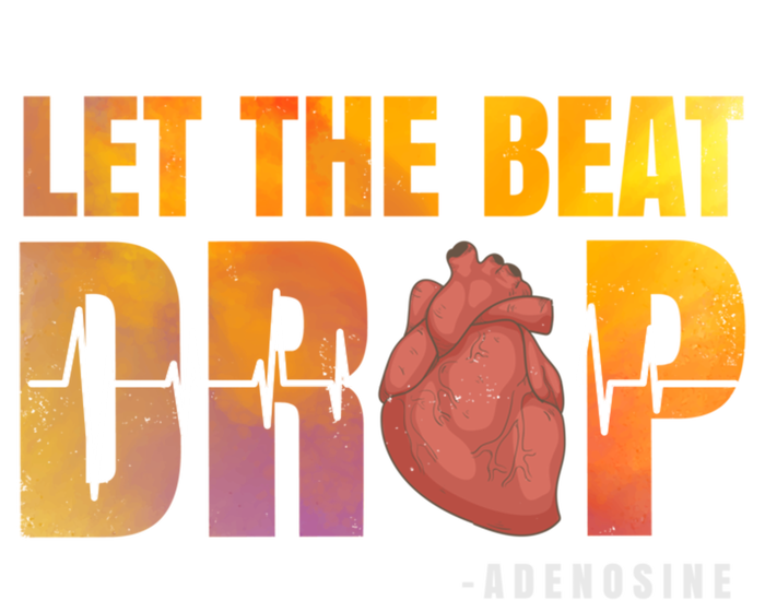 Let The Beat Drop Adenosine Graphic Nurse Gift Print Gift Stripe Pom Pom Beanie