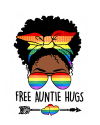 Free Auntie Hugs Messy Bun Lgbtq Pride Month Black Gift T-Shirt