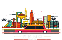 Reno Nevada Cityscape Souvenir Vintage T-Shirt