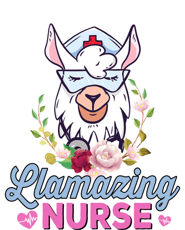 Llamazing Nurse Cute Llama Cosplay Nurse Flower Gift Gift Softstyle Adult Sport Polo