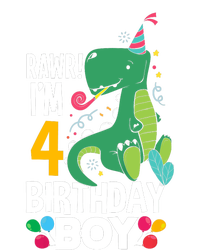 4th Birthday Boy 4 Year Old Birthday Boy T Rex Dinosaur Toddler Fine Jersey T-Shirt