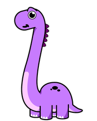 Cute Brontosaurus Dinosaur Tee - Purple Dino Adult and T-Shirt