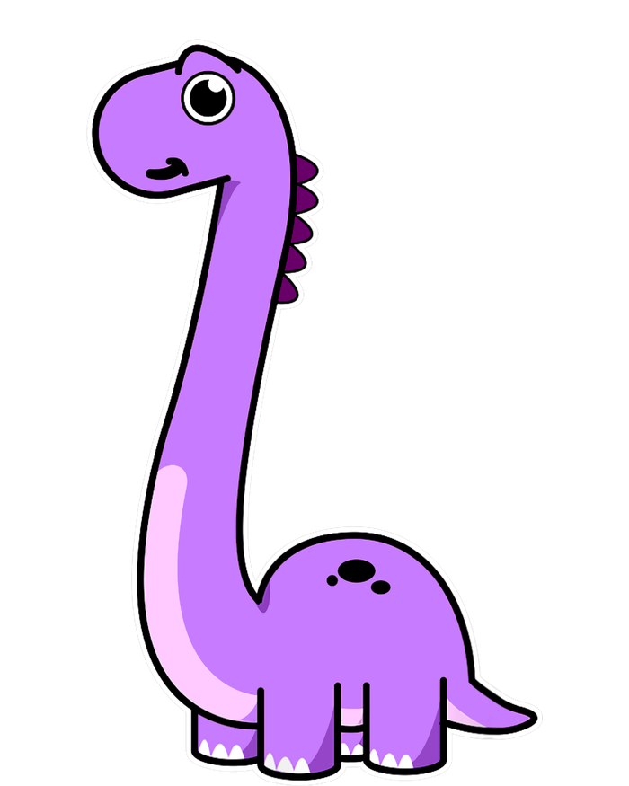 Cute Brontosaurus Dinosaur Tee - Purple Dino Adult and T-Shirt