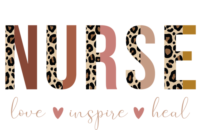 Nurse Love Inspire Heal Leopard Nursing Gift T-Shirt