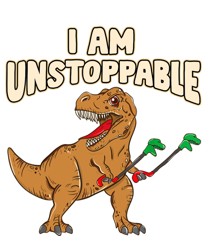 I Am Unstoppable TRex Funny Short Dinosaur Arms Joke T-Shirt