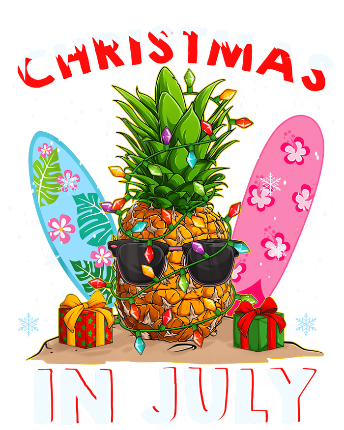 Christmas In July Pineapple Surf Santa Summer Tree Flat Bill Trucker Hat