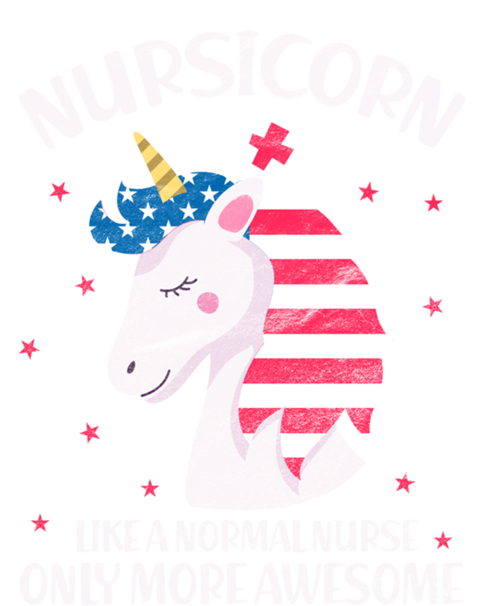 Nursicorn Nurse Unicorn Usa Flag 4th Of July Patriotic Cute Gift T-Shirt