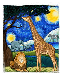 Safari Night Starry Night Zoo Animals Animal Art Safari T-Shirt