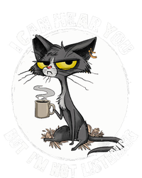 Funny Cat I Can Hear You But Im Listening Cat And Coffee Zip Tote Bag