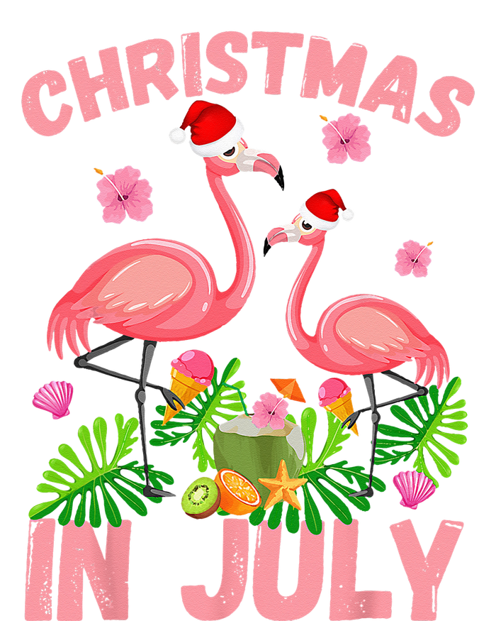 Christmas In July Pink Flamingo Funny Xmas T-Shirt