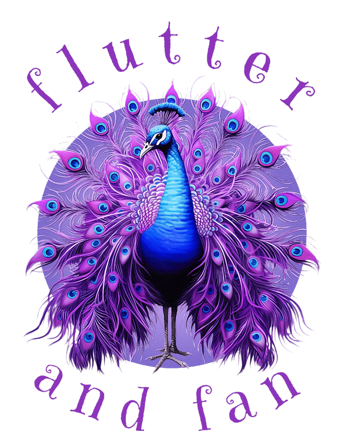 Flutter And Fan Apparel Peacock On Glowing Moon T-Shirt