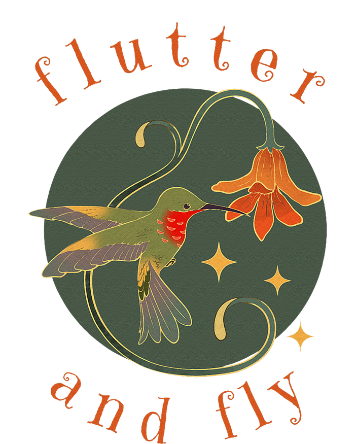 Flutter And Fly Apparel Hummingbird And Flower Button