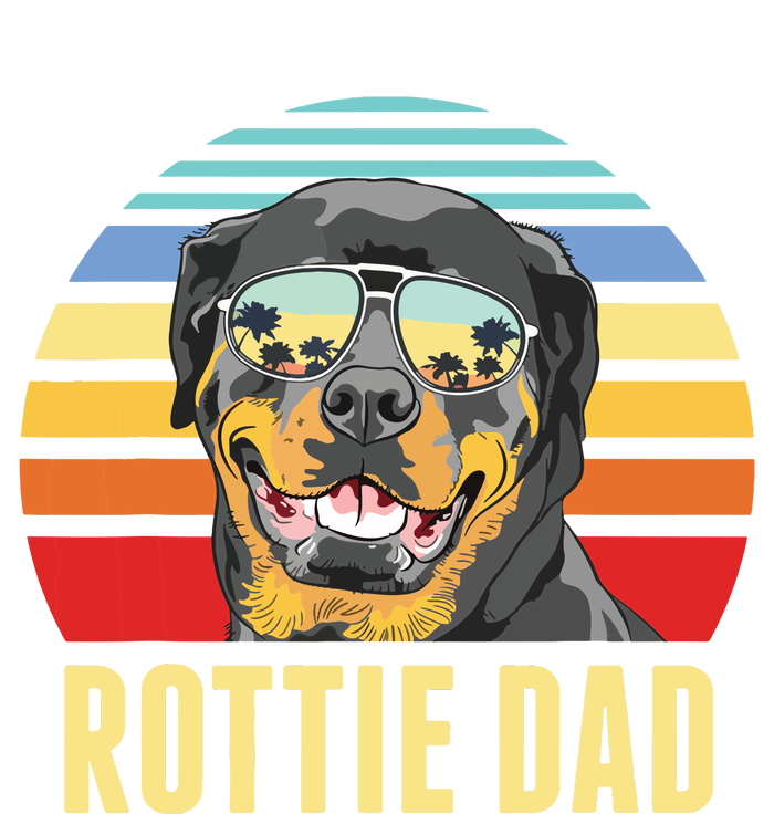 Rottie Dad Rottweiler Dog Vintage Retro Sunset Beach Vibe T-Shirt