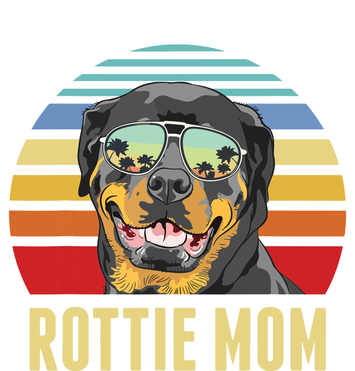 Rottie Mom Rottweiler Dog Vintage Retro Sunset Beach Vibe Women's Knotted Racerback Tank